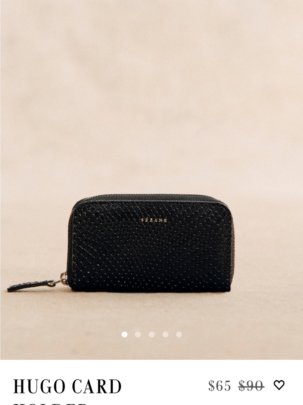 Sézane Hugo Card Holder in Black Python
